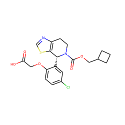 O=C(O)COc1ccc(Cl)cc1[C@@H]1c2scnc2CCN1C(=O)OCC1CCC1 ZINC000206827831