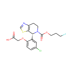 O=C(O)COc1ccc(Cl)cc1[C@@H]1c2scnc2CCN1C(=O)OCCCF ZINC000206839345