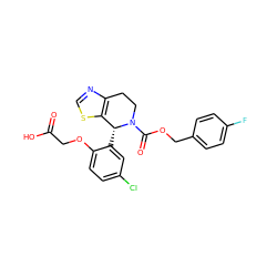 O=C(O)COc1ccc(Cl)cc1[C@@H]1c2scnc2CCN1C(=O)OCc1ccc(F)cc1 ZINC000206782814