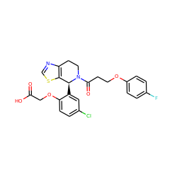 O=C(O)COc1ccc(Cl)cc1[C@H]1c2scnc2CCN1C(=O)CCOc1ccc(F)cc1 ZINC000206894626