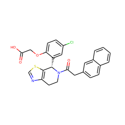 O=C(O)COc1ccc(Cl)cc1[C@H]1c2scnc2CCN1C(=O)Cc1ccc2ccccc2c1 ZINC000217958213