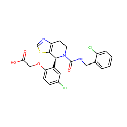 O=C(O)COc1ccc(Cl)cc1[C@H]1c2scnc2CCN1C(=O)NCc1ccccc1Cl ZINC000206815495