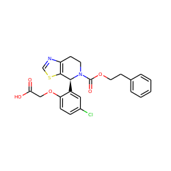 O=C(O)COc1ccc(Cl)cc1[C@H]1c2scnc2CCN1C(=O)OCCc1ccccc1 ZINC000206861775