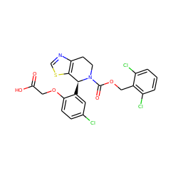 O=C(O)COc1ccc(Cl)cc1[C@H]1c2scnc2CCN1C(=O)OCc1c(Cl)cccc1Cl ZINC000206851479