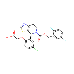 O=C(O)COc1ccc(Cl)cc1[C@H]1c2scnc2CCN1C(=O)OCc1cc(F)ccc1F ZINC000206793995