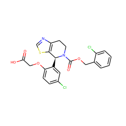 O=C(O)COc1ccc(Cl)cc1[C@H]1c2scnc2CCN1C(=O)OCc1ccccc1Cl ZINC000206782975