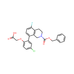 O=C(O)COc1ccc(Cl)cc1-c1ccc(F)c2c1CN(C(=O)OCc1ccccc1)CC2 ZINC000143846545