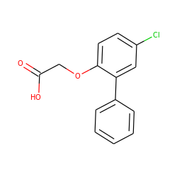 O=C(O)COc1ccc(Cl)cc1-c1ccccc1 ZINC000071341409