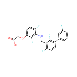 O=C(O)COc1ccc(F)c(NCc2c(F)ccc(-c3cccc(F)c3)c2F)c1F ZINC000218915915