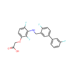 O=C(O)COc1ccc(F)c(NCc2cc(-c3cccc(F)c3)ccc2F)c1F ZINC000148786233