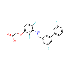 O=C(O)COc1ccc(F)c(NCc2cc(F)cc(-c3cccc(F)c3)c2)c1F ZINC000218899174