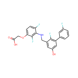 O=C(O)COc1ccc(F)c(NCc2cc(O)cc(-c3cccc(F)c3)c2F)c1F ZINC000148788604