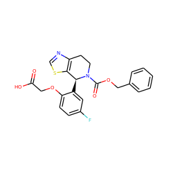 O=C(O)COc1ccc(F)cc1[C@H]1c2scnc2CCN1C(=O)OCc1ccccc1 ZINC000206851377