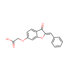 O=C(O)COc1ccc2c(c1)O/C(=C\c1ccccc1)C2=O ZINC000033578518