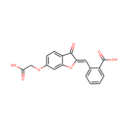 O=C(O)COc1ccc2c(c1)O/C(=C\c1ccccc1C(=O)O)C2=O ZINC001772656605