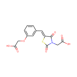 O=C(O)COc1cccc(/C=C2\SC(=O)N(CC(=O)O)C2=O)c1 ZINC000016904965