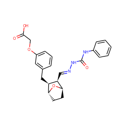 O=C(O)COc1cccc(C[C@H]2[C@@H](/C=N/NC(=O)Nc3ccccc3)[C@H]3CC[C@H]2O3)c1 ZINC000195290163