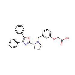 O=C(O)COc1cccc(CN2CCC[C@@H]2c2nc(-c3ccccc3)c(-c3ccccc3)o2)c1 ZINC000001486497