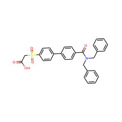 O=C(O)CS(=O)(=O)c1ccc(-c2ccc(C(=O)N(Cc3ccccc3)Cc3ccccc3)cc2)cc1 ZINC000003600342