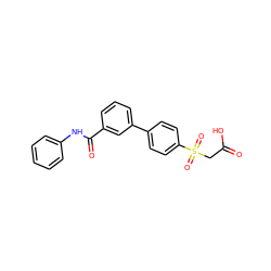 O=C(O)CS(=O)(=O)c1ccc(-c2cccc(C(=O)Nc3ccccc3)c2)cc1 ZINC000003600331