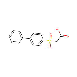 O=C(O)CS(=O)(=O)c1ccc(-c2ccccc2)cc1 ZINC000003600392