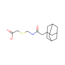 O=C(O)CSCNC(=O)CC12CC3CC(CC(C3)C1)C2 ZINC000003900384