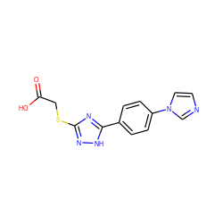 O=C(O)CSc1n[nH]c(-c2ccc(-n3ccnc3)cc2)n1 ZINC000219723583