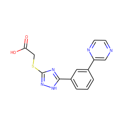 O=C(O)CSc1n[nH]c(-c2cccc(-c3cnccn3)c2)n1 ZINC000219722698