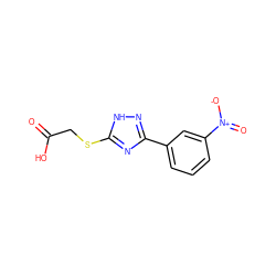 O=C(O)CSc1nc(-c2cccc([N+](=O)[O-])c2)n[nH]1 ZINC000037329539