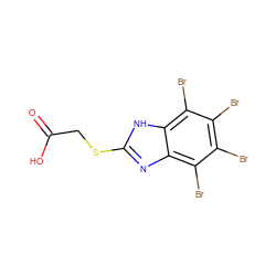 O=C(O)CSc1nc2c(Br)c(Br)c(Br)c(Br)c2[nH]1 ZINC000028634695