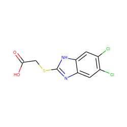 O=C(O)CSc1nc2cc(Cl)c(Cl)cc2[nH]1 ZINC000001596749