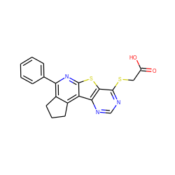 O=C(O)CSc1ncnc2c1sc1nc(-c3ccccc3)c3c(c12)CCC3 ZINC000002411978