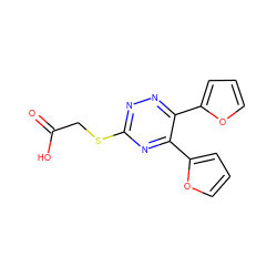 O=C(O)CSc1nnc(-c2ccco2)c(-c2ccco2)n1 ZINC000001221514