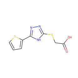 O=C(O)CSc1nnc(-c2cccs2)[nH]1 ZINC000000131386