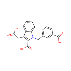 O=C(O)Cc1c(C(=O)O)n(Cc2cccc(C(=O)O)c2)c2ccccc12 ZINC000064559328