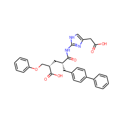 O=C(O)Cc1c[nH]c(NC(=O)[C@H](Cc2ccc(-c3ccccc3)cc2)C[C@@H](COc2ccccc2)C(=O)O)n1 ZINC000029253952