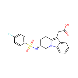 O=C(O)Cc1c2n(c3ccccc13)C[C@H](NS(=O)(=O)c1ccc(F)cc1)CC2 ZINC000066104025