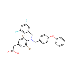 O=C(O)Cc1cc(Br)c(N(Cc2ccc(Oc3ccccc3)cc2)Cc2cc(F)cc(F)c2)c(Br)c1 ZINC000084738665