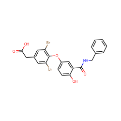 O=C(O)Cc1cc(Br)c(Oc2ccc(O)c(C(=O)NCc3ccccc3)c2)c(Br)c1 ZINC000014969314