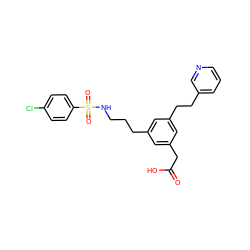 O=C(O)Cc1cc(CCCNS(=O)(=O)c2ccc(Cl)cc2)cc(CCc2cccnc2)c1 ZINC000029390154