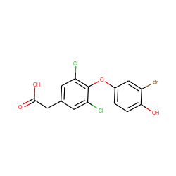 O=C(O)Cc1cc(Cl)c(Oc2ccc(O)c(Br)c2)c(Cl)c1 ZINC000028522988