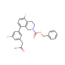 O=C(O)Cc1cc(Cl)cc(-c2ccc(F)c3c2CN(C(=O)OCc2ccccc2)CC3)c1 ZINC000144148898