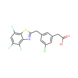 O=C(O)Cc1cc(Cl)cc(Cc2nc3c(F)c(F)cc(F)c3s2)c1 ZINC000029409422