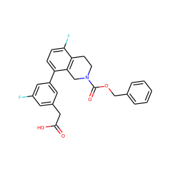 O=C(O)Cc1cc(F)cc(-c2ccc(F)c3c2CN(C(=O)OCc2ccccc2)CC3)c1 ZINC000143963511