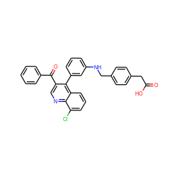 O=C(O)Cc1ccc(CNc2cccc(-c3c(C(=O)c4ccccc4)cnc4c(Cl)cccc34)c2)cc1 ZINC000014972549