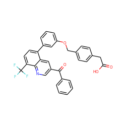 O=C(O)Cc1ccc(COc2cccc(-c3ccc(C(F)(F)F)c4ncc(C(=O)c5ccccc5)cc34)c2)cc1 ZINC000028978707