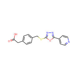 O=C(O)Cc1ccc(CSc2nnc(-c3ccncc3)o2)cc1 ZINC000013442460