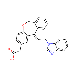 O=C(O)Cc1ccc2c(c1)/C(=C/Cn1cnc3ccccc31)c1ccccc1CO2 ZINC000101573253