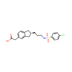 O=C(O)Cc1ccc2c(c1)C[C@H](CCCNS(=O)(=O)c1ccc(Cl)cc1)C2 ZINC000027331139