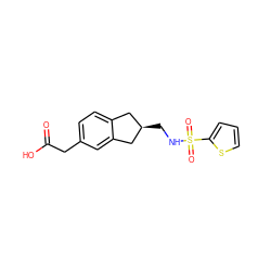 O=C(O)Cc1ccc2c(c1)C[C@H](CNS(=O)(=O)c1cccs1)C2 ZINC000027329295